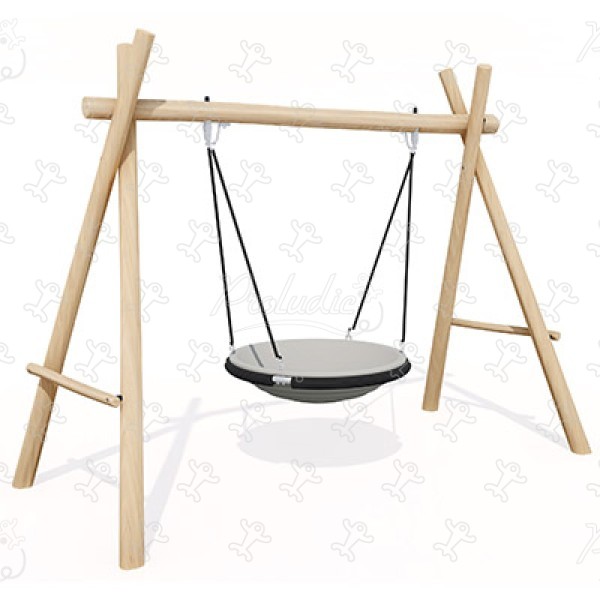 Pod seat J491-G® playgrounds sustainable natural wood equipment swings image 3d