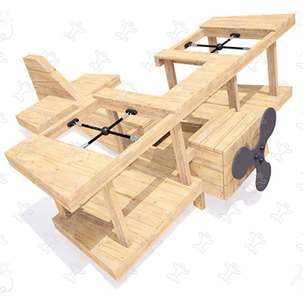 Biplane J49103® playgrounds sustainable natural wood equipment adventure image 3d