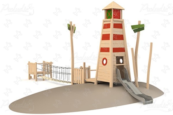 Lighthouse Island J49132® playgrounds sustainable natural wood equipment boats and seascapes image 3d