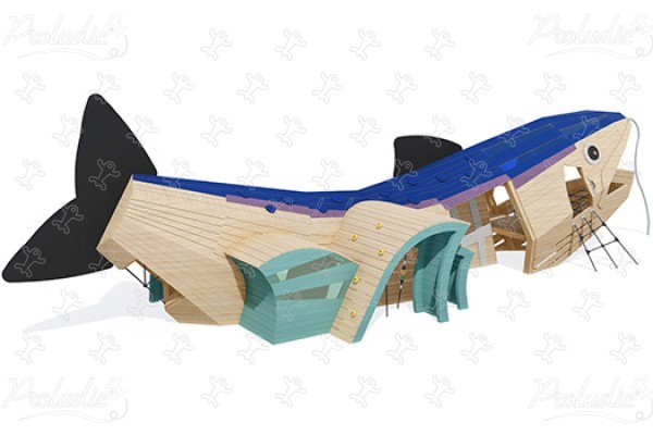 Salmon J49149® playgrounds sustainable natural wood equipment animals image 3d