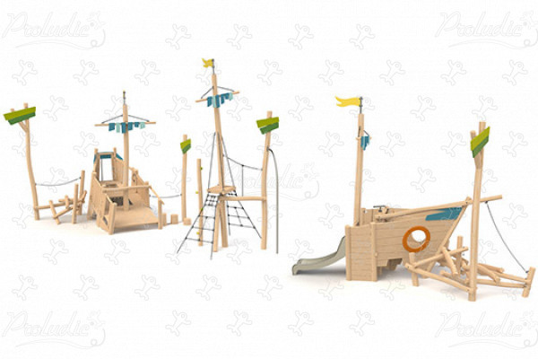 Shipwreck J49301® playgrounds sustainable natural wood equipment boats and seascapes image 3d