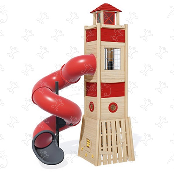 Lighthouse J49303® playgrounds sustainable natural wood equipment boats and seascapes image 3d