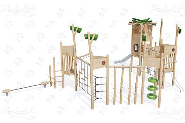 Cabin Trail J49415® playgrounds balancing & climbing equipment balancing trails image 3d