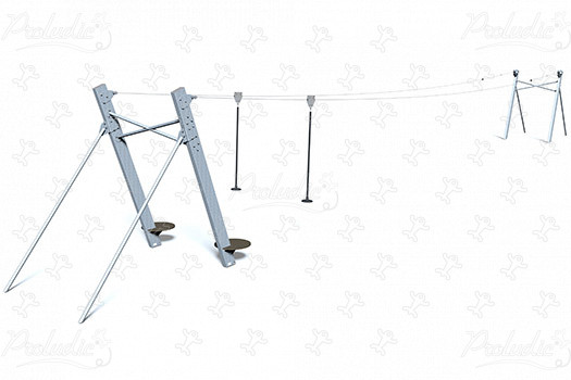 Double Cableway for natural slope J516 playgrounds moving equipment cableways image 3d