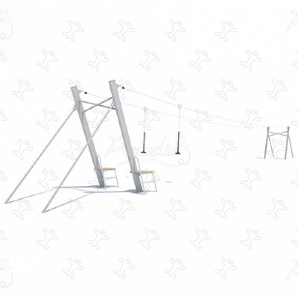 Double Cableway J517 playgrounds moving equipment cableways image 3d