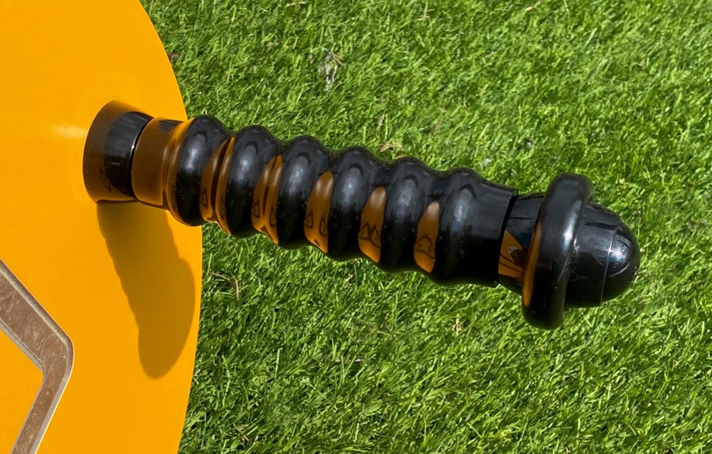 The grip section of the stainless steel handle