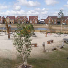 Wixams Play Area Site with Bespoke Playground Design and Children's Play Equipment Birds Eye View v2
